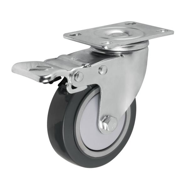 Quality Extra Heavy Duty Polyurethane Swivel Casters With Brakes 100kg-130kg Load wholesale