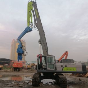 PCF-350 Hydraulic Excavator Mounted Pile Driver 15 Meter With Inner Parts