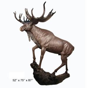 52 Inch Outdoor Moose Bronze Sculptures With CE Certification