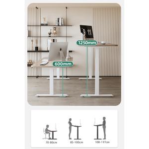 2 Stage Ergonomic Electric Height Adjustable Lifting Desk White Wooden Grain