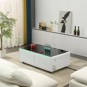 Living Furniture Modern Coffee Table with Refrigerator Speaker and Wireless