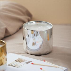 Luxury Handmade Custom Ceramic Candle Jars With Golden Electroplated
