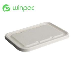 Cheap Disposable Compostable Sugarcane Bagasse Lid For 450 500 650 750 1000ml Box for sale