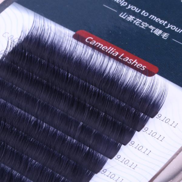Camellia Synthetic Mink Eyelash Extensions , Blooming Lashing Single Eyelash Extensions 0.03mm