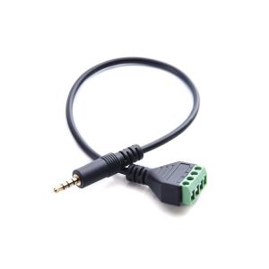 3.5mm 4-Pole Stereo Headphone Audio Male Plug to Screw Terminals Block Adapter