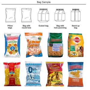 Popcorn Potato Chips Nuts Packing Machine With Nitrogen