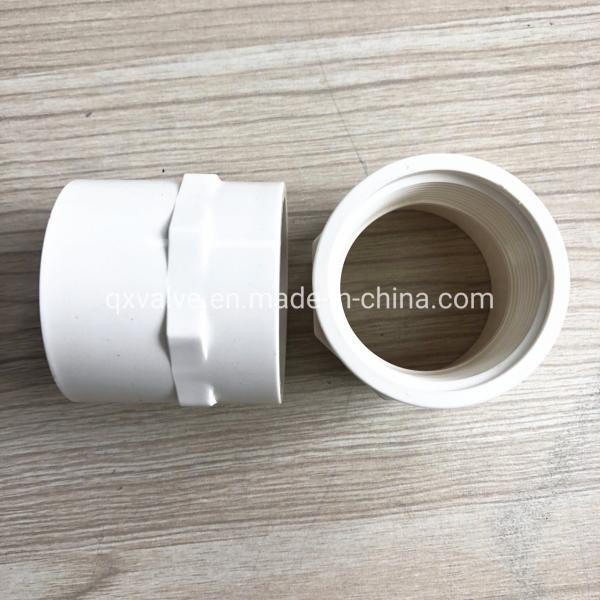 Quality 1-1/2" White PVC Female Thread Adaptor Plastic Pipe Fitting with SCH40 Wall Thickness wholesale