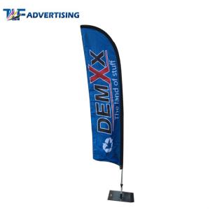 Single Side Outdoor Advertising Flags No Loose Edges Heavy Steel Base With