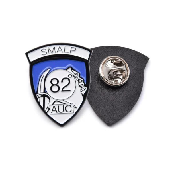 Quality Custom Security Badge Metal Lapel Pin Gold 3D Enamel Pin With Leather Set wholesale