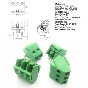 5.0mm Pitch PCB Soldering Mounting Connectors Screw Terminal Blocks 45° Side