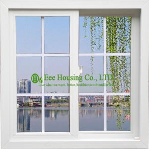 White Color UPVC Sliding Window With Grilled For Residential Home, Vinyl Sliding