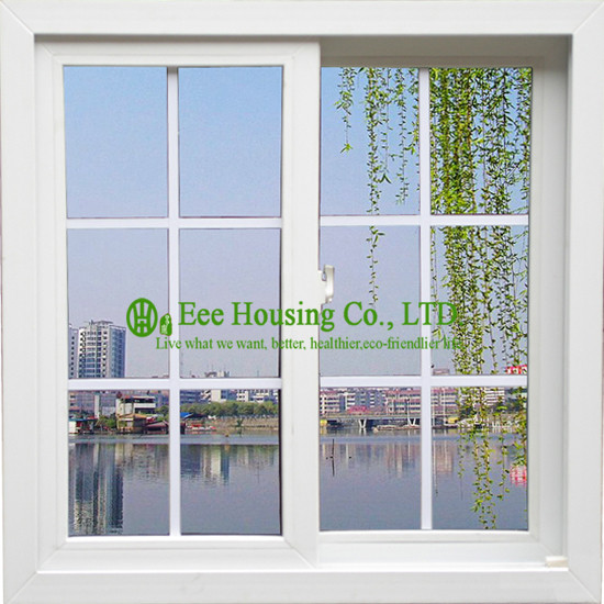 White Color UPVC Sliding Window With Grilled For Residential Home, Vinyl Sliding
