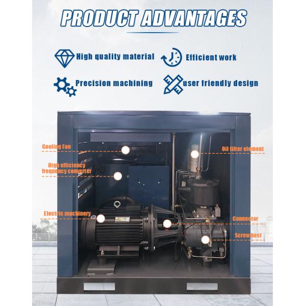 Frequency Conversion stationary type three phase screw compressor 11kw