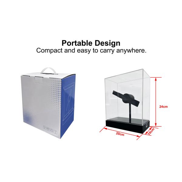 Rechargeable Mini Table Type Hologram Gift Advertising Display Equipment 3D Holographic Projector LED Fan for Toy and Gift Shops