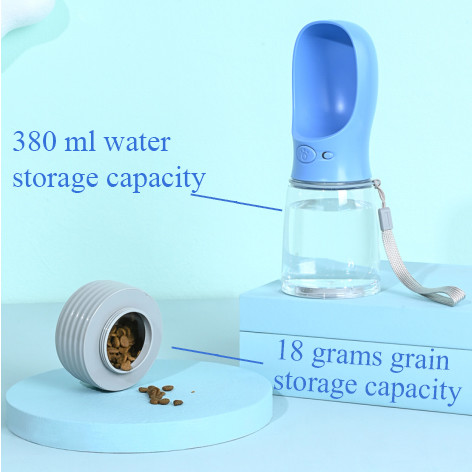 Quality Dog Travel Water Bottle 2 In 1 Pet Feeders Detachable O Shaped wholesale