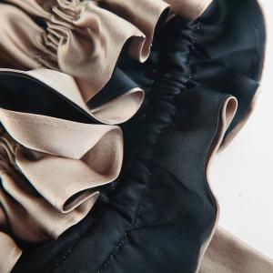 43cm Adjustable Woven 100 Mulberry Silk Bonnet Sleep Cap Striped