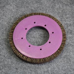China Customized Stenter Machine Parts Brush Wheel Purple Plastic Body Mixed Bristle Pig Hair 8 Holes on sale