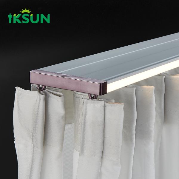 New Design Ceiling Mounted Curtains Track With LED Lighting Light Track Kit For