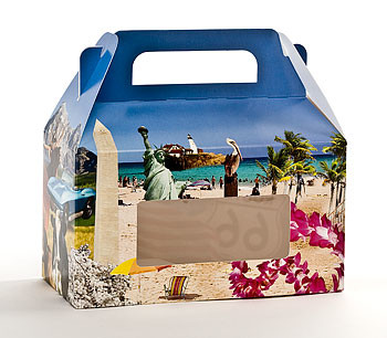 Quality Horizontal Beach Design Window Candy Totes Candy Boxes Protective Varnish wholesale