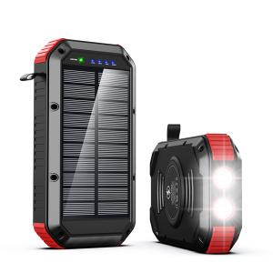 30000mA Solar Wireless Power Bank With LED Camping Light Multi Charge Protocols