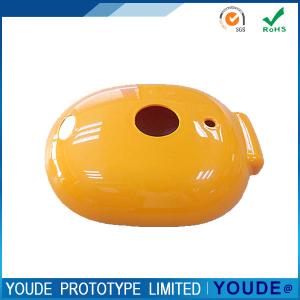 Cheap Small Batch Custom CNC Machining Plastic Case Yellow With UV Glazing for sale