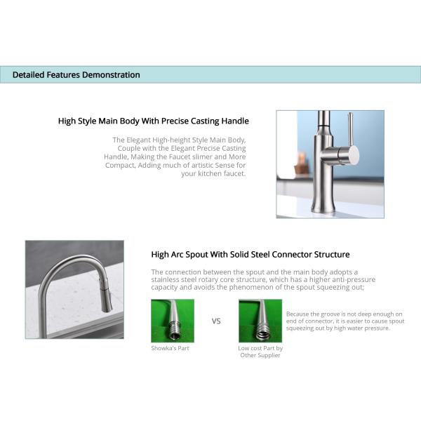 CUPC Hose Extendable Kitchen Sink Tap