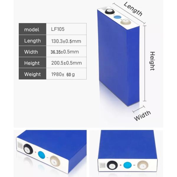 EVE LF105 3.2V 105Ah LiFePO4 Battery Cell Long Cycles Prismatic LFP Cell