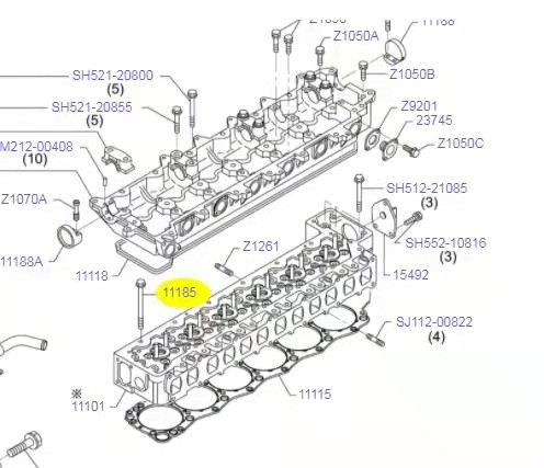 Quality VHS111852261 Cylinder Head Bolt Sk350-8 Kobelco Engine Parts wholesale