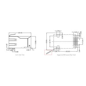 SMT 1xRJ45 Jack LPJ8028ABNL Cross 7498010210A 10/100Base-T plastic guide posts φ