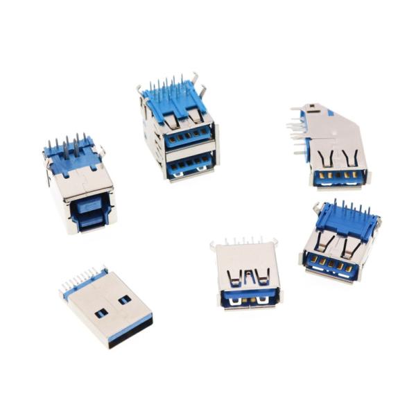 Single or Dual Port USB 3.0 Type A Female Socket Jack PCB Board Connector For