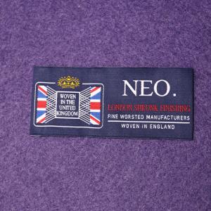 Charm Damask Woven Label End Folded For Garment , Custom Fabric Tags