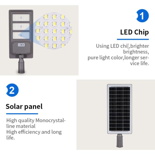 All In One Solar Powered LED Street Lights IP65 Green Energy ABS Radar Sensor 200 W 300 W 400 W