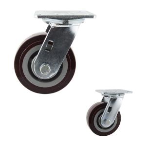 Cheap OEM Dark Red Polyurethane Wheel 230kg 5 Inch Swivel Casters for sale