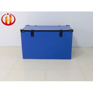 Blue Waterproof PP Corrugated Plastic Box With Lid Flat Surface
