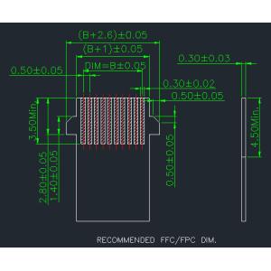 Pitch 0.5mm Fpc Connector 4 Pin To 68 Pin Right Angle 90° Easy On Smt Type H 2
