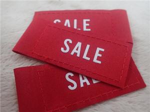 Cheap Silk Printing White Logo On Woven Clothing Labels For Jacket Comfortable for sale