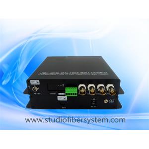 Cheap 4CH HDCVI video audio fiber converter with black aluminum case for sale