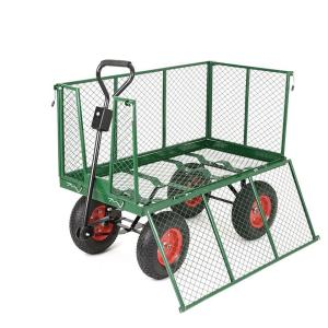 500LBS Weight Capacity 17KGS Metal Mesh Cart Wagon for Heavy Duty Material Handling