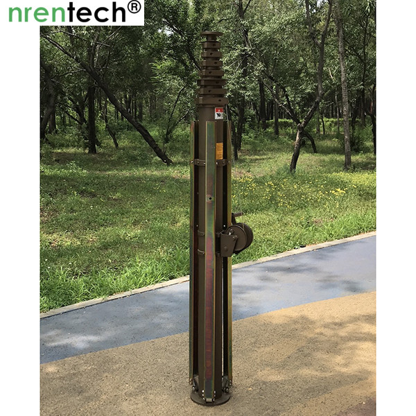 10m aluminum telescoping mast/manual crank winch telescopic mast/ push