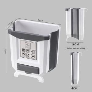 Foldable Hanging Bin White Fold Flat Expandable Kitchen Trash Can