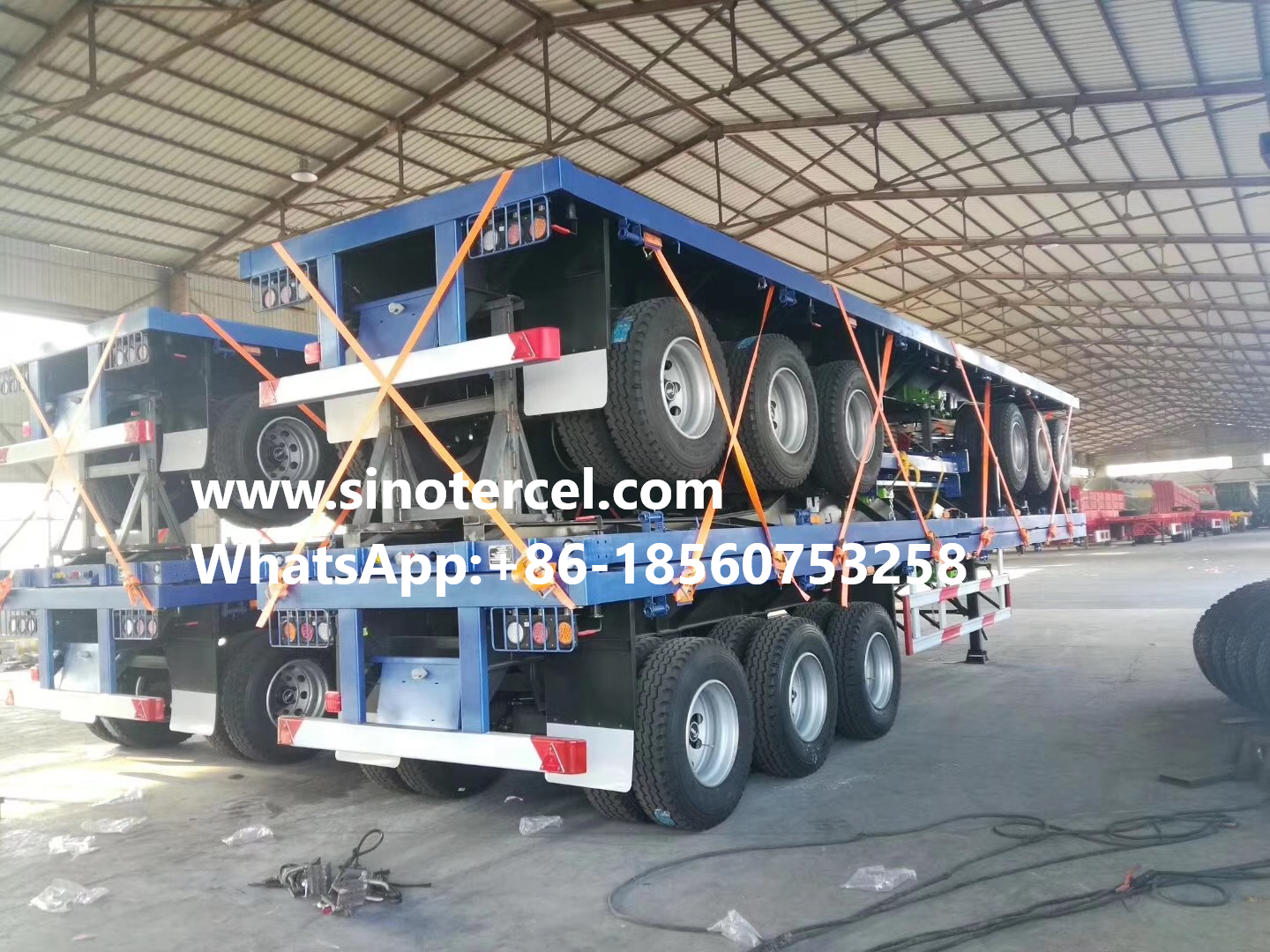 3 Axles Flat Bed Semi Trailer for Heavy Duty Cargo Transportation