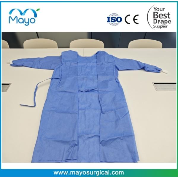 EN 13795 Compliant Sterile Surgical Gown with Ultrasonic Seam and Knitted Cuffs