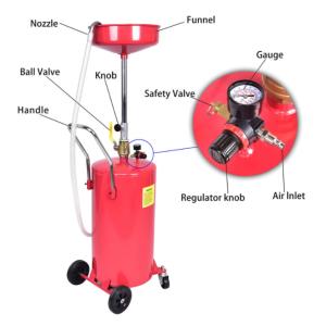 Air Operated Adjustable 18 Gal Waste Oil Drainer Extractor