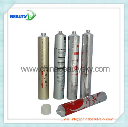 Soft Empty aluminum tubes for hair dying cream packing 32mm Diameter Silver