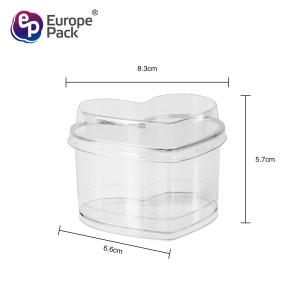 Food grade clear candy chocolates clear plastic heart shaped dessert container