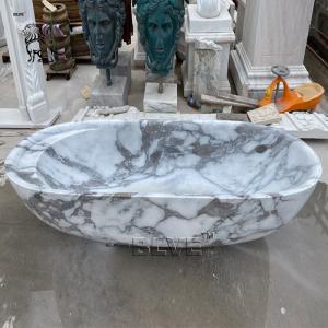 Marble Bath Tube Natural Stone Carving Tube Solid Surface Free Standing Elegant