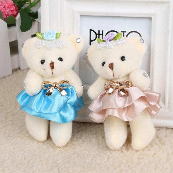 plush key chain/plush joint bear with skirt&4-stringed Chinese lute key chain