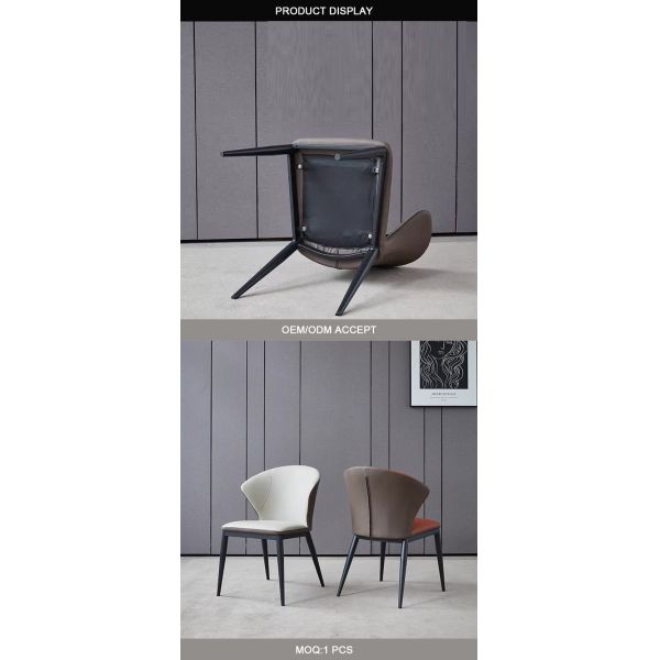 Dining Room Furniture Comfortable Leather Chair with Fully Enclosed Backrest Stylish Design Mail Packing Y Included