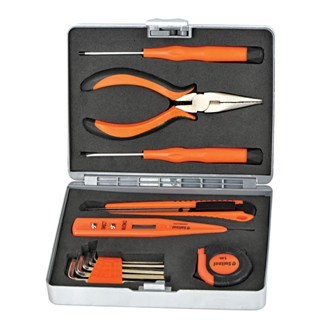Quality 12 pcs mini tool set ,with pliers ,hex key ,test pen ,tape wholesale