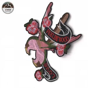 Colored Love Bird Embroidery Designs Patches 20*19.5cm Size For Apparel